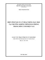 Biện pháp quản lý hoạt động dạy học tại trường Khiếm Thính Hải Phòng trong bối cảnh hiện nay