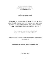 Giáo dục tư tưởng Hồ Chí Minh về vấn đề dân tộc và giải phóng dân tộc trong dạy học lịch sử Việt Nam giai đoạn 1919 - 1945 lớp 12 trung học phổ thông
