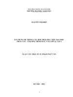 Xây dựng hệ thống câu hỏi theo mục tiêu dạy học phần văn - chương trình Ngữ văn lớp 12, tập 1