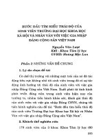 Bước đầu tìm hiểu thái độ của sinh viên trường Đại học Khoa học xã hội và Nhân văn với việc gia nhập Đảng Cộng sản Việt Nam