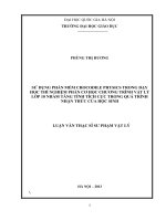 Sử dụng phần mềm Crocodile Physics trong dạy học thí nghiệm phần Cơ học chương trình Vật lý lớp 10 nhằm tăng tính tích cực trong quá trình nhận thức của học sinh