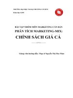 BÀI TẬP NHÓM MÔN MARKETING CĂN BẢN PHÂN TÍCH MARKETING-MIX CHÍNH SÁCH GIÁ CẢ