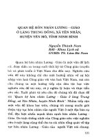Quan hệ hôn nhân lương - giáo ở làng Trung Đồng, xã Yên Nhân, huyện Yên Mô, tỉnh Ninh Bình