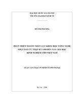 Phát triển nguồn nhân lực khoa học công nghệ Nhật Bản từ thập kỷ 1990 đến nay Bài học kinh nghiệm cho Việt Nam