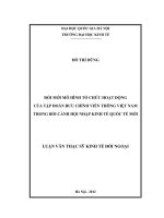 Đổi mới mô hình tổ chức hoạt động của Tập đoàn Bưu chính viễn thông Việt Nam trong bối cảnh hội nhập kinh tế quốc tế mới