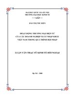 Hoạt động thương mại điện tử của các doanh nghiệp xuất nhập khẩu Việt Nam trong quá trình hội nhập tt