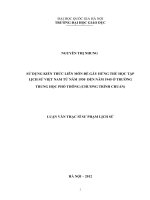 Sử dụng kiến thức liên môn để gây hứng thú học tập Lịch sử Việt Nam từ năm 1930 đến năm 1945 ở trường trung học phổ thông (chương trình chuẩn