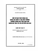 Một số giải pháp nâng cao năng lực quản lý của hiệu trưởng trường trung học tỉnh Lạng Sơn nhằm đáp ứng yêu cầu đổi mới giáo dục
