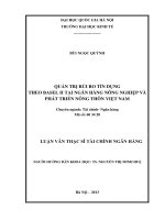Quản trị rủi ro tín dụng theo Basel II tại Ngân hàng Nông nghiệp và Phát triển nông thôn Việt Nam