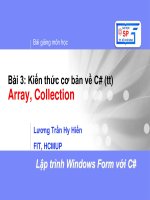 LẬP TRÌNH WINDOWS VỚI C# - Array