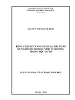 Rèn luyện kỹ năng giải các bài toán dựng hình cho học sinh ở trường trung học cơ sở