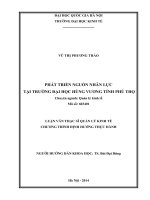 Phát triển nguồn nhân lực tại trường đại học Hùng Vương tỉnh Phú Thọ
