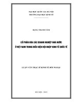 Cổ phần hóa các doanh nghiệp Nhà nước ở Việt Nam trong điều kiện hội nhập kinh tế quốc tế