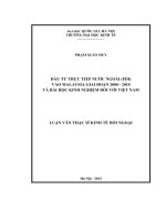 Đầu tư trực tiếp nước ngoài (FDI) vào Malaysia giai đoạn 2000 - 2010 và bài học kinh nghiệm đối với Việt Nam