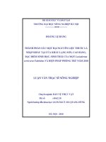 Thành phần sâu mọt hại nguyên liệu thuốc lá nhập khẩu tại cửa khẩu Lạng Sơn, Cao Bằng, đặc điểm sinh học, sinh thái của mọt Lasioderma serricorne fabricius và biện pháp phòng trừ năm 2010