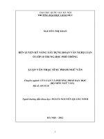 Rèn luyện kỹ năng xây dựng đoạn văn nghị luận ở lớp 10 Trung học phổ thông