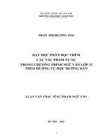 Dạy học phần đọc thêm các tác phẩm tự sự trong chương trình Ngữ văn lớp 12 theo hướng tự học có hướng dẫn TT