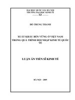 XUẤT KHẨU BỀN VỮNG Ở VIỆT NAM TRONG QUÁ TRÌNH HỘI NHẬP KINH TẾ QUỐC TẾ