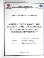 A study on improving the quality of human resource in Quang Ninh province customs department