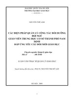 Các biện pháp quản lý công tác bồi dưỡng đội ngũ giáo viên trung học cơ sở thành phố Nam Định đáp ứng yêu cầu đổi mới giáo dục