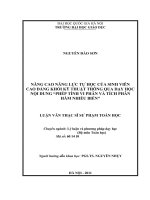Nâng cao năng lực tự học của sinh viên cao đẳng khối kỹ thuật thông qua dạy học nội dung hép tính vi phân và tích phân hàm nhiều biến