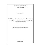 Các biện pháp tăng cường quản lý hoạt động dạy học của trường Cao đẳng Kinh tế - Kỹ thuật Công nghiệp I trong giai đoạn hiện nay