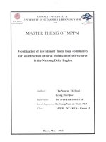 Mobilization of investment from local community for construction of rural technical infrastructures in the Mekong Delta Region