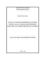 Quản lý và sử dụng kinh phí ngân sách địa phương tại các cơ quan hành chính Nhà nước, đơn vị sự nghiệp trên địa bàn Lâm ĐồngTom_tat