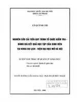 Nghiên cứu cải tiến quy trình tổ chức kiểm tra đánh gia kết quả học tập của sinh viên tại Khoa Du lịch - Viện Đại học Mở Hà Nội