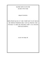 Biện pháp quản lý việc thiết kế và sử dụng hệ thống website học tập tại trung tâm tin học và một số trường trung học phổ thông của Thành phố Hải Phòng