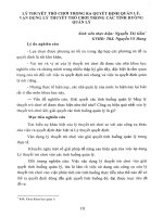 Lý thuyết trò chơi trong ra quyết định quản lý, vận dụng lý thuyết trò chơi trong các tình huống quản lý