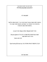 Những hình thức  Vật chất hóa hoạt động bên trong của học sinh trong giờ học tác phẩm văn chương ở trung học phổ thông