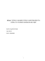 NÂNG CAO KHẢ NĂNG CẠNH TRANH CỦA CÔNG TY CỔ PHẦN SOTRANS HÀ NỘI