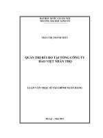 Quản trị rủi ro tại Tổng Công ty Bảo Việt Nhân thọ