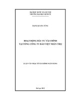 Hoạt động đầu tư tài chính tại Tổng Công ty Bảo hiểm Nhân thọ