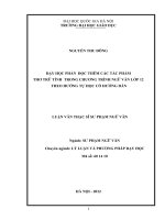 Dạy học phần đọc thêm các tác phẩm thơ trữ tình trong chương trình Ngữ văn lớp 12 theo hướng tự học có hướng dẫN TT