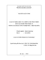 Luận cứ khoa học của chiến lược phát triển đào tạo nghề tỉnh Nghệ An trong giai đoạn công nghiệp hóa-hiện đại hóa