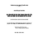 Đo lường sự hài lòng trong công việc của người lao động tại chi nhánh viettel hà nội