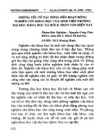 Những yếu tố tác động đến hoạt động nghiên cứu khoa học của sinh viên trường đại học Khoa học xã hội và Nhân văn hiện nay