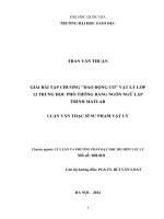 Giải bài tập chương  Dao động cơ Vật lý lớp 12 trung học phổ thông bằng ngôn ngữ lập trình Matlab