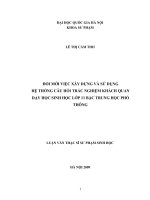 Đổi mới việc xây dựng và sử dụng hệ thống câu hỏi trắc nghiệm khách quan dạy học sinh học lớp 11 bậc trung học phổ thông