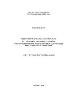 Một số phương pháp dạy học nội dung Bất đẳng thức trong chương trình Trung học phổ thông theo hướng tích cực hóa hoạt động nhận thức của học sinh