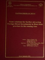 Some solutions for further attracting Foreign Direct Investments in Binh Dinh province in the coming time