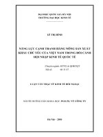 Năng lực cạnh tranh một số mặt hàng nông sản xuất khẩu chủ yếu của Việt Nam trong bối cảnh hội nhập kinh tế quốc tế