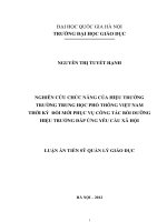 Nghiên cứu chức năng của hiệu trưởng trường trung học phổ thông Việt Nam thời kỳ đổi mới phục vụ công tác bồi dưỡng hiệu trưởng đáp ứng yêu cầu xã hộ
