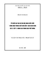 Tổ chức dạy học dự án nội dung kiến thức dòng điện trong chất bán dẫn sách giáo khoa vật lý lớp 11 nâng cao trung học phổ thông
