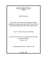 Xây dựng và sử dụng câu hỏi trắc nghiệm khách quan đề dạy học kiến thức di truyền và biến dị môn Sinh học lớp 9 trung học cơ sở