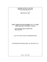 Phát triển doanh nghiệp vừa và nhỏ trên địa bàn tỉnh Bắc Giang