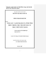 Năng lực cạnh tranh của tỉnh Vĩnh Phúc trong việc thu hút đầu tư trực tiếp nước ngoài