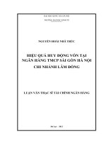 Hiệu quả huy động vốn tại Ngân hàng TMCP Sài Gòn Hà Nội chi nhánh Lâm Đồng